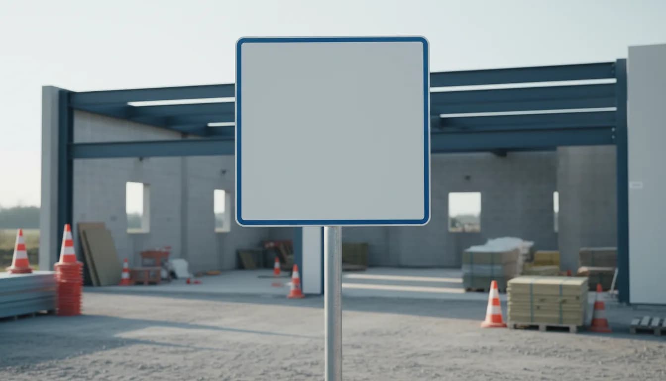 Dalle de béton fraîchement coulée devant une maison individuelle